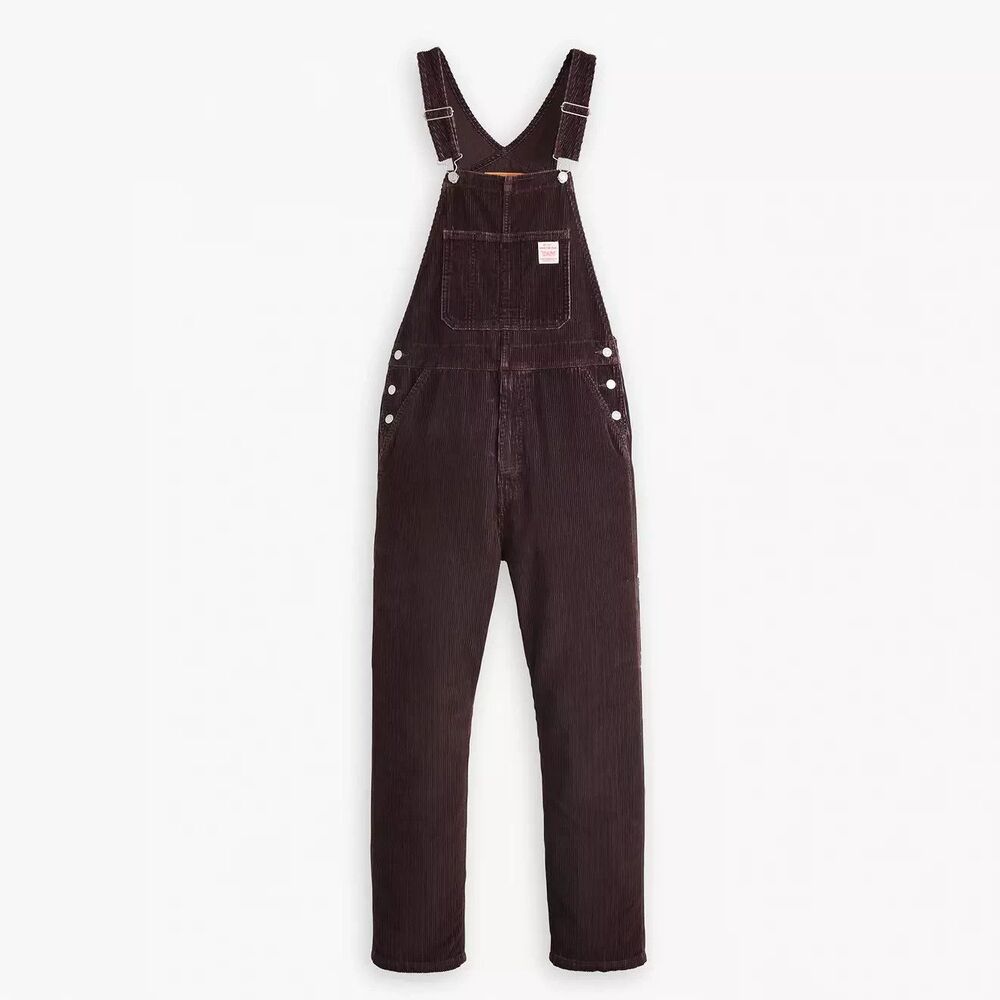 Levi's Red Tab Corduroy Overalls Size XL Men Black Coffee 791070025